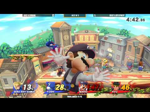 BLSF  Beast & Deployment vs Juice & Spirunk   Winners Qtr Finals   Smash 4 Doubles