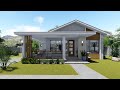 Simple Small House Design Low Budget 3 Bedroom Bungalow 8 X 13 Meters 100 Sqm Architecture