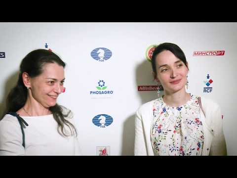 2019 Women's Candidates. Round 9. Interview with Lagno and Kosteniuk.