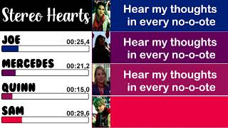 Glee - Stereo Hearts | Line Distribution + Lyrics