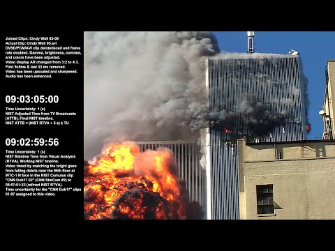 8:53:10am - 9:21:52am / WTC-1 N Face / Raw Video by Cynthia Weil - Part 3A of 6