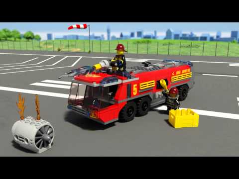 Vidéo LEGO City 60061 : Le camion de pompiers de l'aéroport