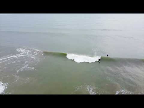 Aerial footage of Ocean City and good waves