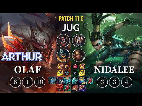 HLE Arthur Olaf vs Nidalee Jungle - KR Patch 11.5