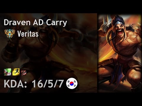 Draven AD Carry vs Ezreal - Veritas - KR Challenger Patch 7.5