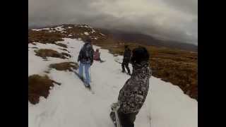 preview picture of video 'First easy ride GoPro snowboarding run'