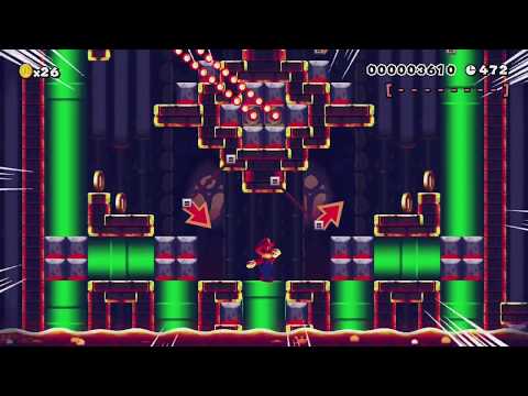 SXW-W8-T-Bowser Jr's Fire Tower by Λłρħαχεηίσ - Super Mario Maker - No Commentary 1br