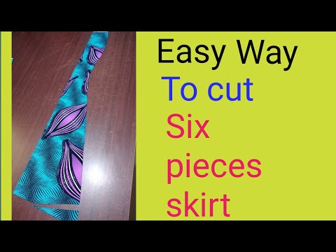 How to cut a six pieces skirt (the easy way /simple method )