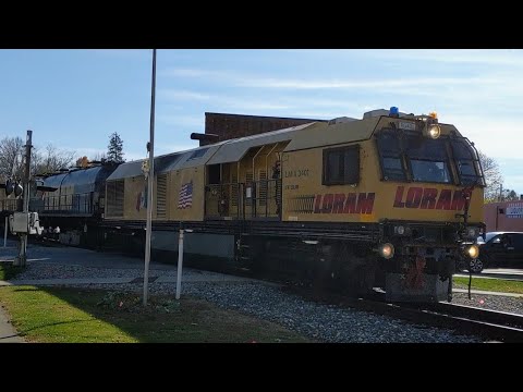 Loram rail grinder northbound through Franklin Indiana on November 19th 2021