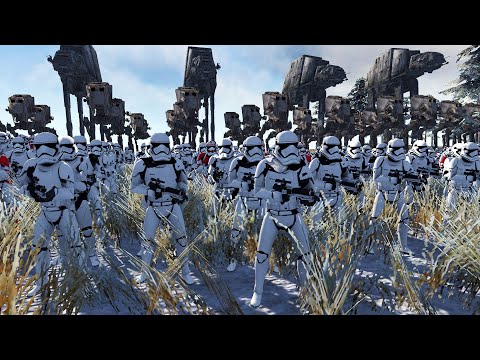 Largest FIRST ORDER ARMY Ground Invasion EVER! - Men of War: Star Wars Mod Battle Simulator