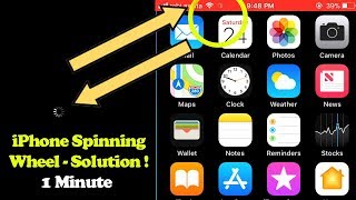iphone spinning wheel at top while home screen on &  Solution