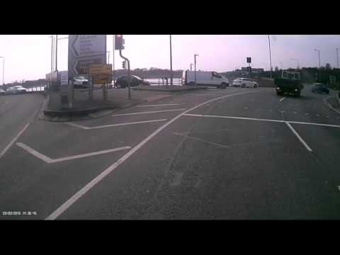 Retard Lorry Driver "Portsmouth" Near Miss Big Time