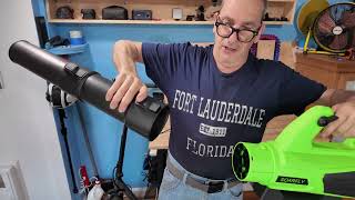 Soarfly Leaf Blower Cordless, 580 CFM Electric Leaf Blower 4.0AH 2 bat stepless switch and trigger