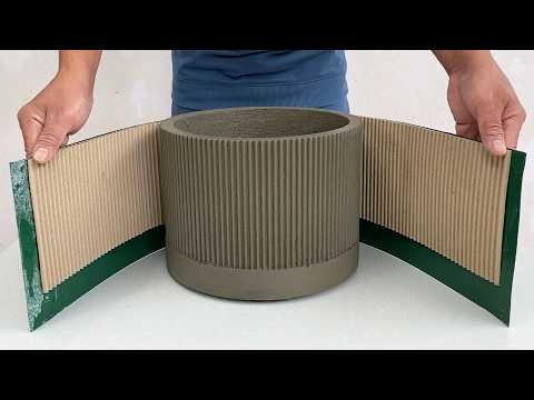 Make The Garden More Beautiful - The Easiest Way To Make A  Plant Pot From Cardboard And Cement