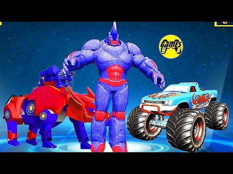 Rhino Robot Monster Truck Transform Robot Game 2021 - Android Gameplay