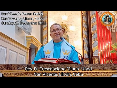"Unsa ka importante ang Virginity?" 12/18/2022 Misa ni Fr. Ciano Ubod sa SVFP.