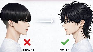 Messy layered haircut for langt hår til herre: slik får du looken