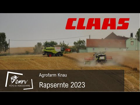 Rapsernte 2023 | 4K | Agrofarm Knau | Claas Lexion | John Deere