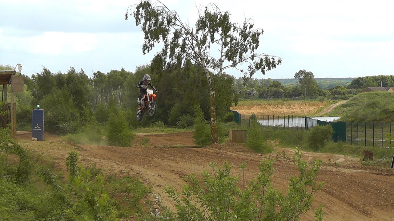 Jumping a big tabletop on my KTM 85 dirt bike & crash!