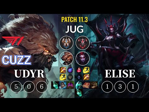 T1 Cuzz Udyr vs Elise Jungle - KR Patch 11.3