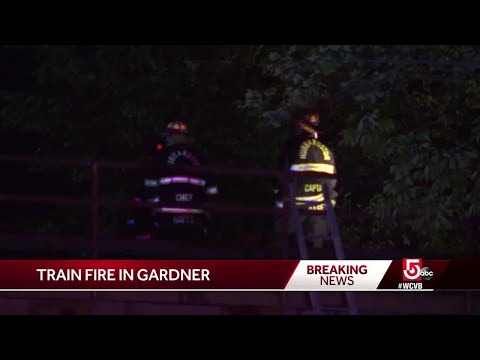 Railroad car catches fire in Gardner