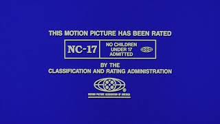 Rated NC-17 film rating bumper (MPAA) blue screen
