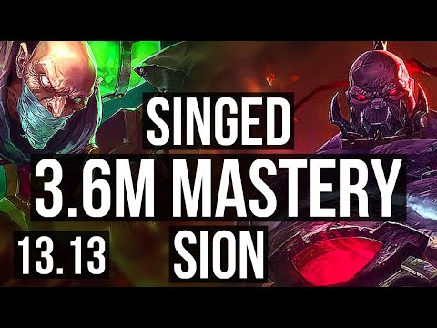 SINGED vs SION (TOP) | 3.6M mastery, 4/1/9, 1800+ games | EUW Diamond | 13.13
