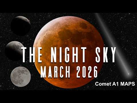 The Night Sky | March 2026 | Blood Moon Total Lunar Eclipse | Comet C/2026 A1 MAPS