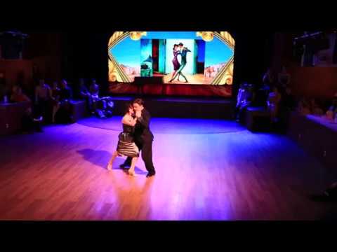  Anna Sokhnenko  and  Sergey Sokhnenko  are  dancing  to  the  tango  "  El Adios  "  by  Osvaldo Pugliese  at  White Nights tango festival  in  2018