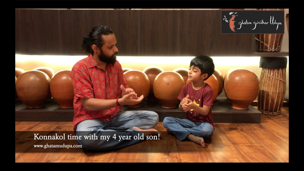 Konnakol time with my 4 Year old son  | Ghatam Giridhar Udupa  | Samarth Udupa