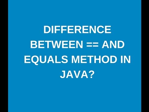 Difference between == operator and equals method in java?