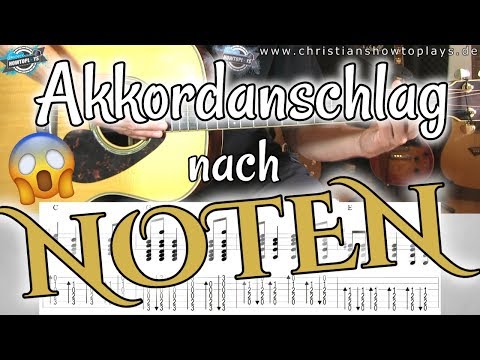 Akkordanschlag / Strumming nach NOTEN | Gitarre präzise im Rhythmus spielen