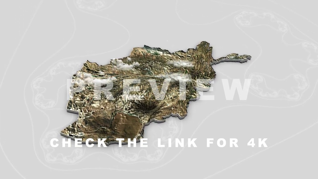 Afghanistan Country Map Animation 3D