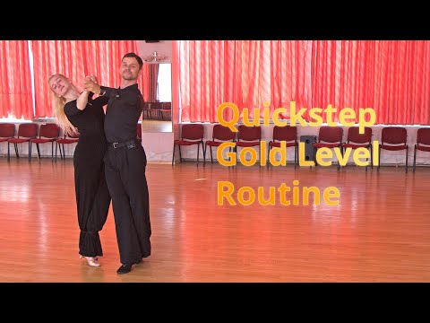 Quickstep Basic (Gold Level) Choreography | Running Right Turn, Zig Zag, Natural Fallaway