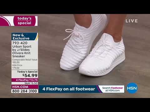 Bobbi Ray Carter had on Urban Sport by J/Slides Olivera Knit Sneakers (White) 4-11-2022