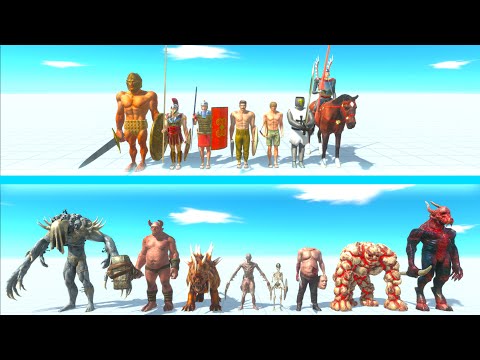 NEW ANCIENT HUMANS Team vs INFERNALS Team - Animal Revolt Battle Simulator ARBS