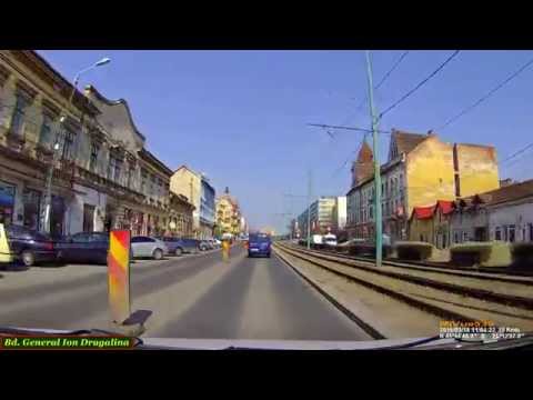 Driving in Timişoara: Str. Mureş - Gara de Nord. Timelapse 2x