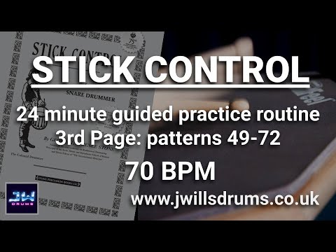 Stick Control Page 3: 24 minute guided practice routine (70bpm)