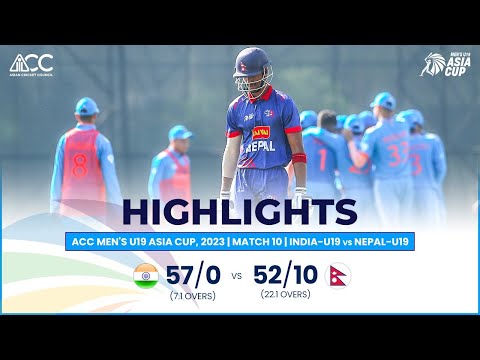 ACC Men's U19 Asia Cup | India-U19 vs Nepal-U19 | Highlights