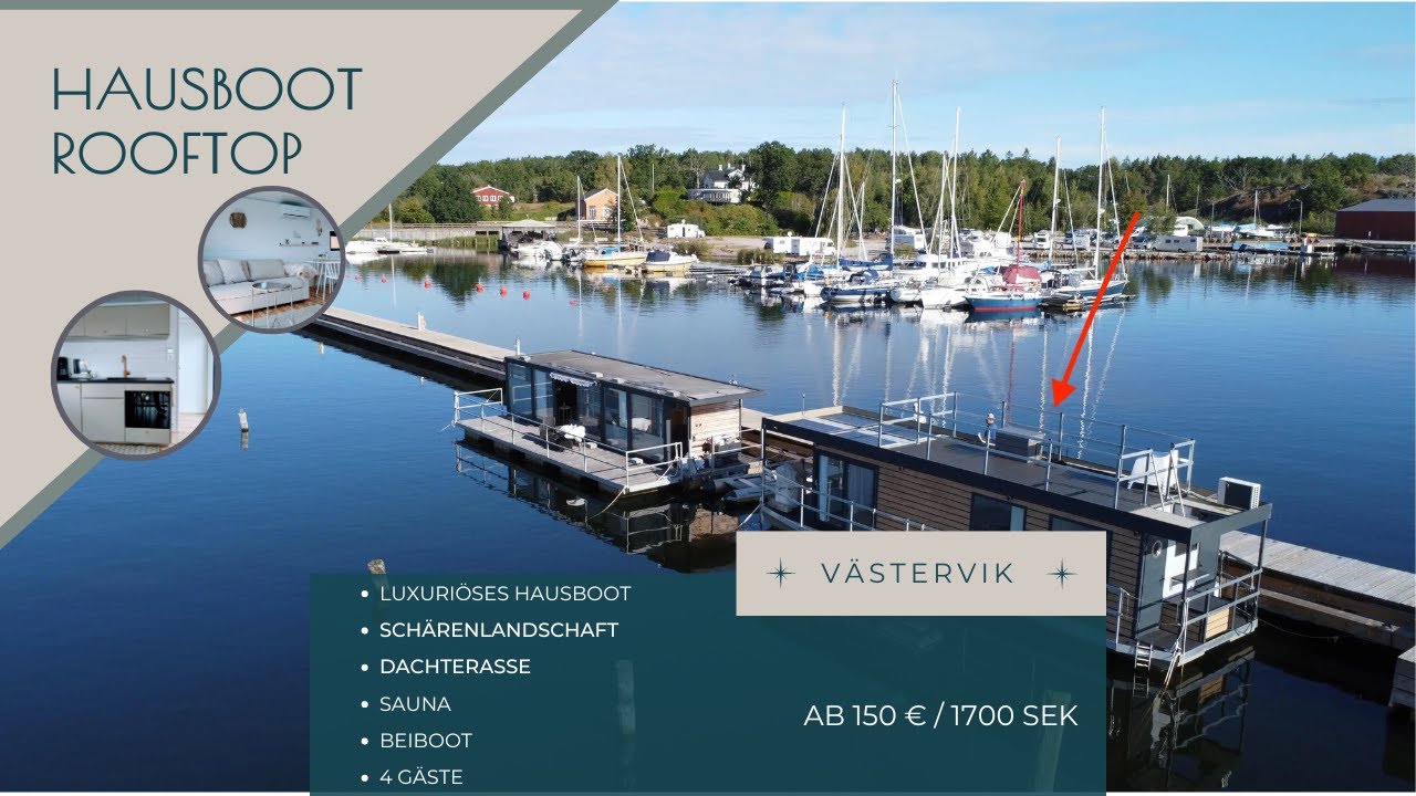 Houseboat Rooftop in Blankaholm - Archipelago adventure in Sweden | Schweden-Ferienhaus24