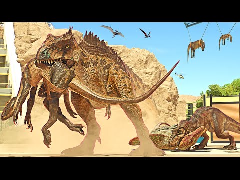 T-REX & I-REX vs ALL TERRESTRIAL CARNIVORES & DINOSAURS BATTLE ROYALE - Jurassic World Evolution 3