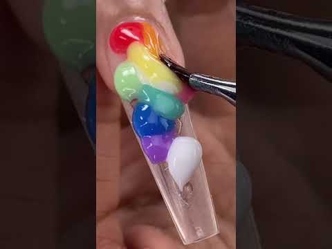 Mixing Random COLORS together!! Oo Rainbow 🌈 omg this is looking crazy... #shorts #nails #nailart