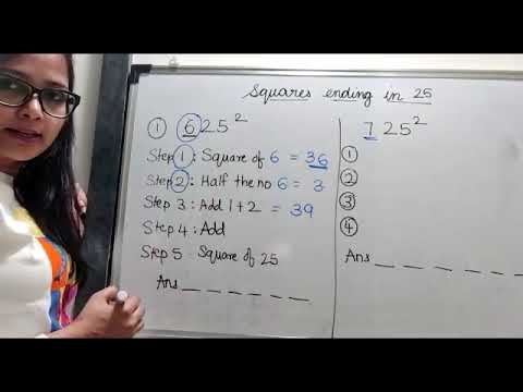 VEDIC MATHS LECTURE 15 - SQUARE ENDING IN 25
