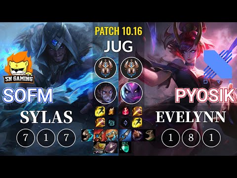 SN SofM Sylas vs DRX Pyosik Evelynn Jungle - KR Patch 10.16
