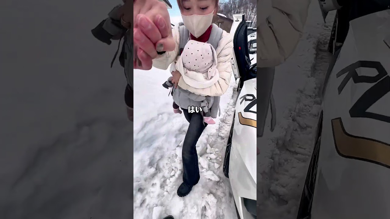 硬い雪でランボルギーニの右タイヤが完全に宙吊り状態に#りっきー社長 #ランボルギーニ