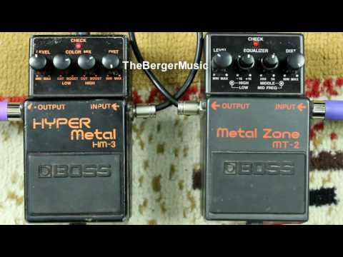 BOSS Metal Zone MT-2 vs BOSS HYPER Metal HM-3 pedal comparison