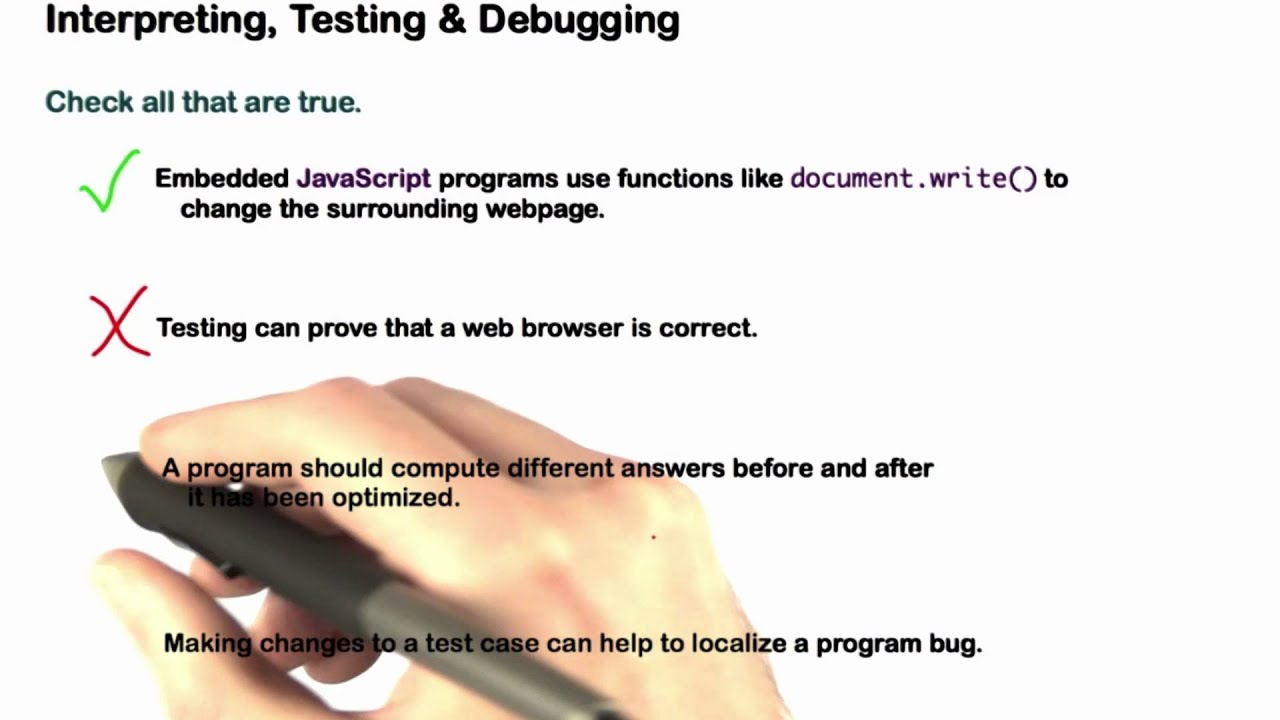 Interpreting, Testing, and Debugging Solution - Programming Languages