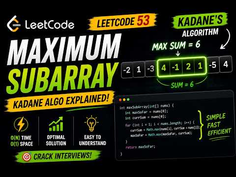 Maximum Subarray Lc 53 Easy Intuition Java Solution
