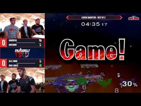 Smashville 7 - DairDeviL & Davemon vs. ALG | n0ne & SIR | Abate - SSBM - Losers Quarters