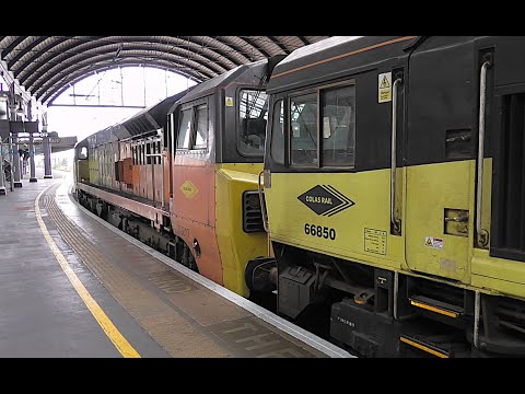 Colas Double Headed Diesel Locos - 70817 & 66850 at Newcastle Central - 22nd August 2025.